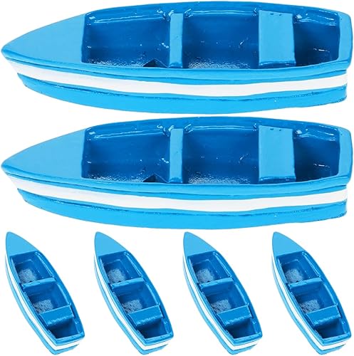 IMIKEYA Casa de muñecas en miniatura barco 6 unids playa micro paisaje resina niño lindo almohada mar pesca barco