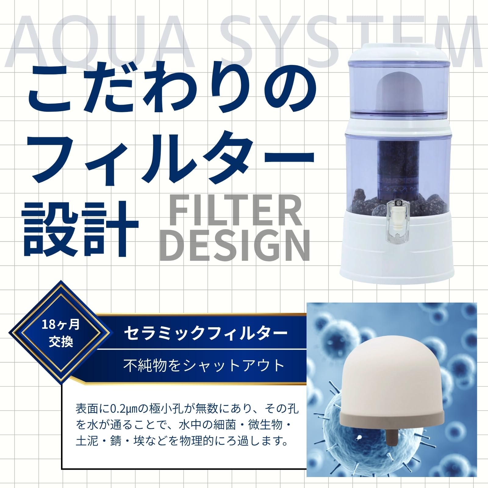 Amazon | AQUA SYSTEM 浄水器 ろ過器 電源不要 PFAS PFOA PFOS 除去