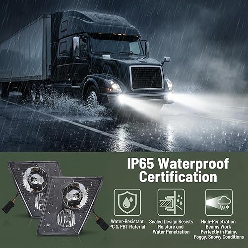 Miniatura 4 de Conjunto de luces antiniebla Yuanone para camiones Volvo VNL 2004-2017, con bombillas dobles, lado del conductor y del pasajero