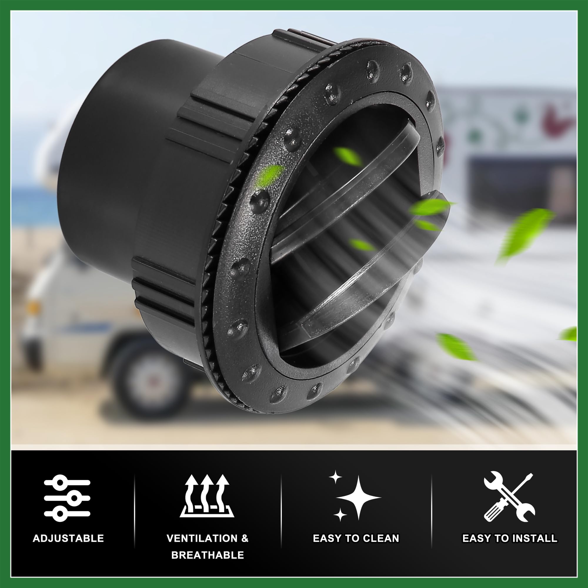 Motoforti 4Pcs AC Air Outlet Vent Louvered Knob for RV Bus Boat Yacht 60mm Long-lasting, Black, 5.3x7.1cm / 2.09"x2.80"(H*D) - Image 3