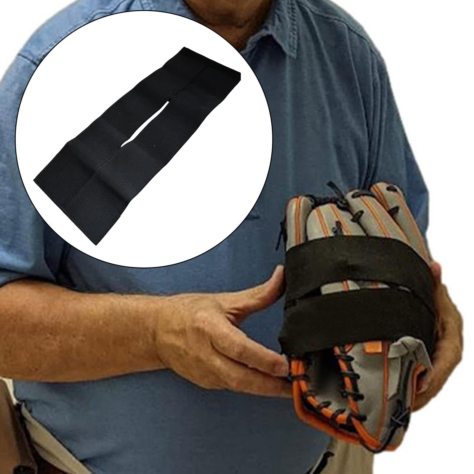 5 Pezzi Guanto Avvolgente Softball Baseball - Cinghia Antiscivolo Accessori Fascia Nera 13.5x10.5 Cm