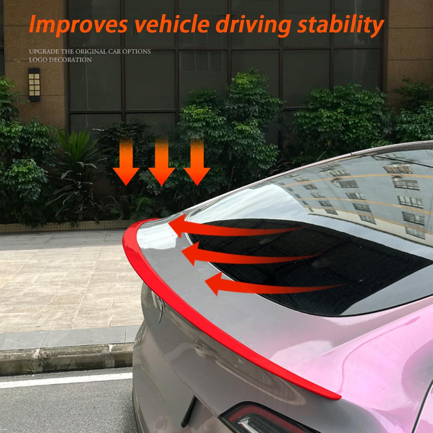for Tesla Model Y Rear Spoiler Original Trunk Wing ABS for 2020-2024 Tesla Model Y Rear Trunk Spoiler Lip Tail Wing Rear Trunk Lid Model Y Accessories(Red)