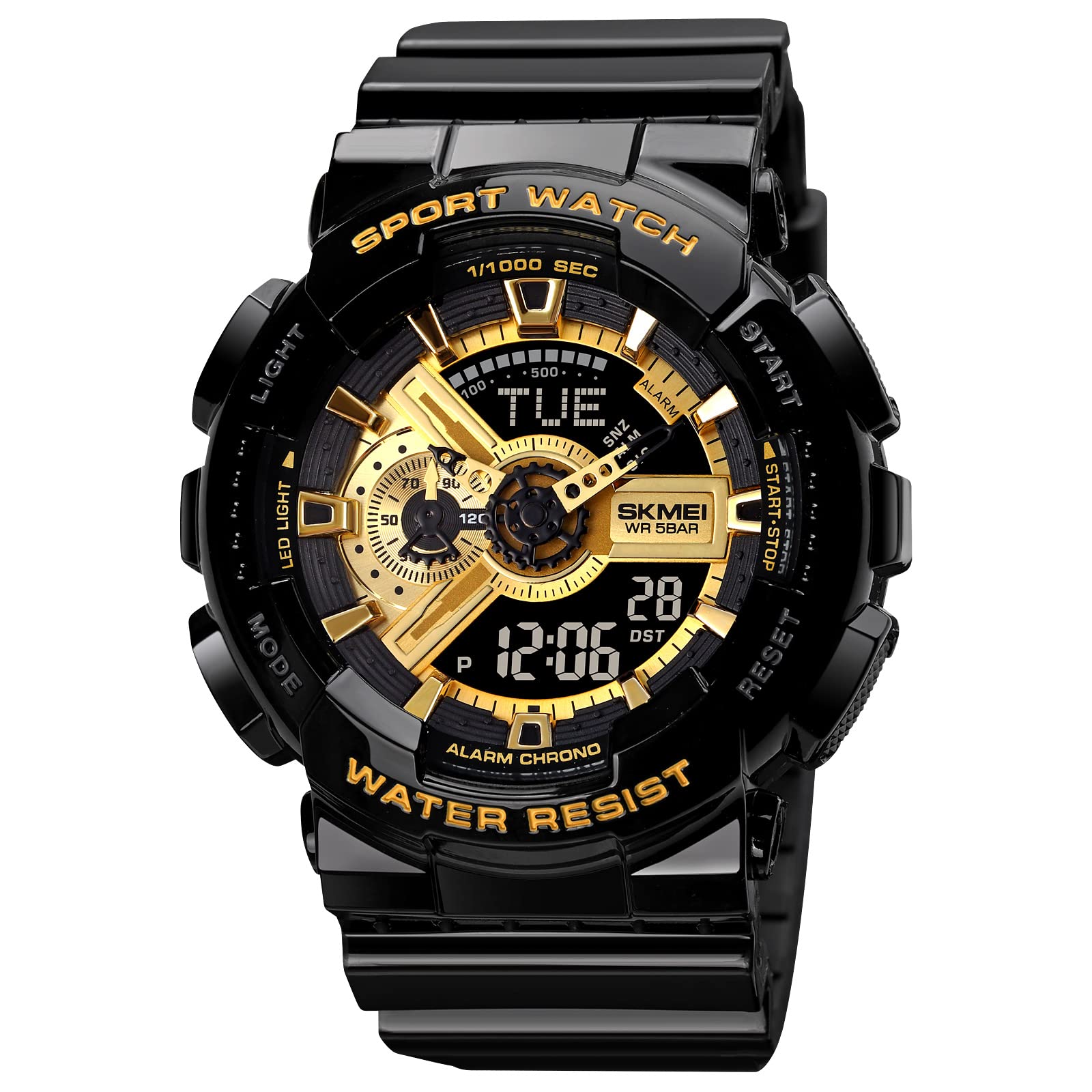 SKMEI Stainless Steel Mens Digital Sports Watch, Led Round Large Face Analog Quartz Wrist Watch With Multi-Time Zone Waterproof Stopwatch - 1834, Band_Black, Dial_Multicolor (B0B7DNC826) Amazon Price History, Amazon Price Tracker