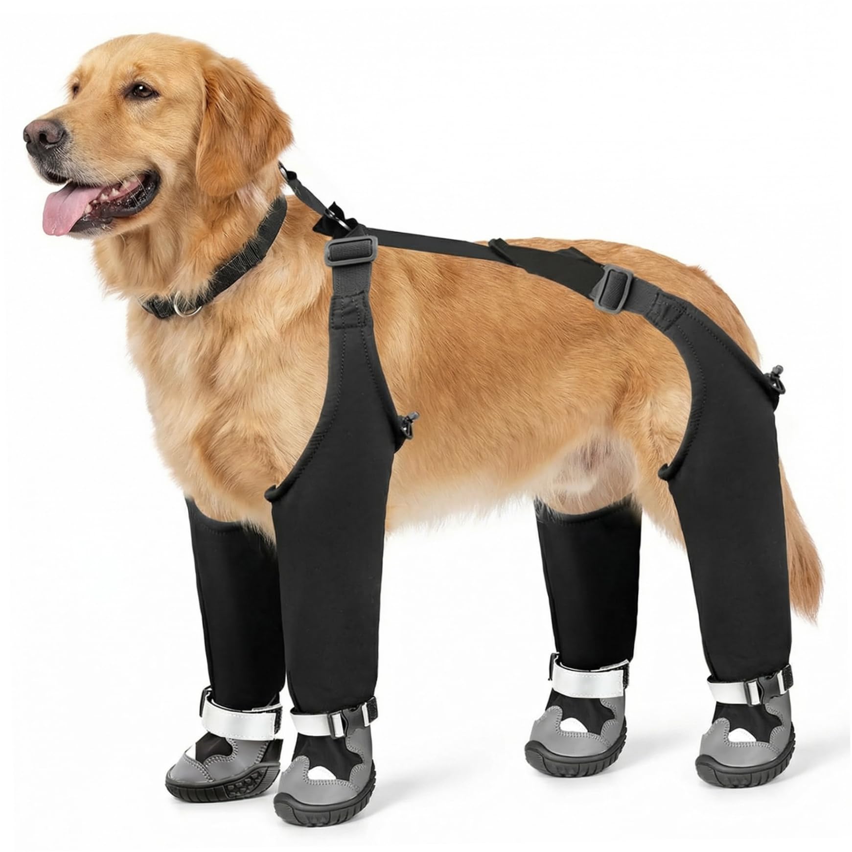 Bottes pour chien imperméables à bretelles réglables anti-saleté XL