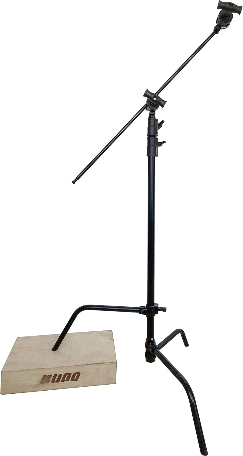 Kupo 40" C-Stand Sliding Leg Kit with Quick-Release System Professional Grip Stand Including 2.5" Grip Head and 40" Grip Arm for Photography, Video Lighting & Rigging Applications - Black (KS707711)