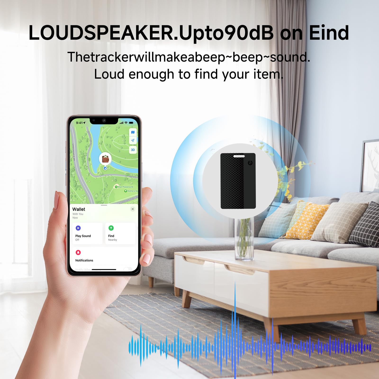 Carte de suivi de portefeuille Bluetooth ultra fine, fonctionne avec Apple Find My et Google Find Hub, étanchéité IP68, autonomie de la batterie de 5 ans, alerte 90 dB, localisateur d'articles pour