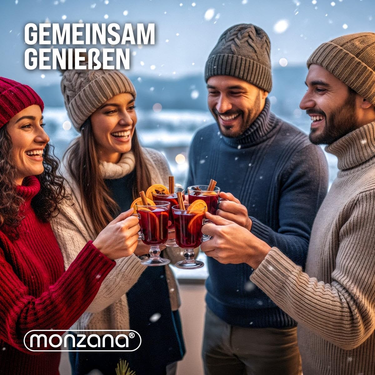 MONZANA Glühweinkocher 6,8L mit Zapfhahn Tropfschale Thermostat 30-110°C Heißgetränkespender Edelstahl Einkocher Punschkocher Heißgetränkeautomat