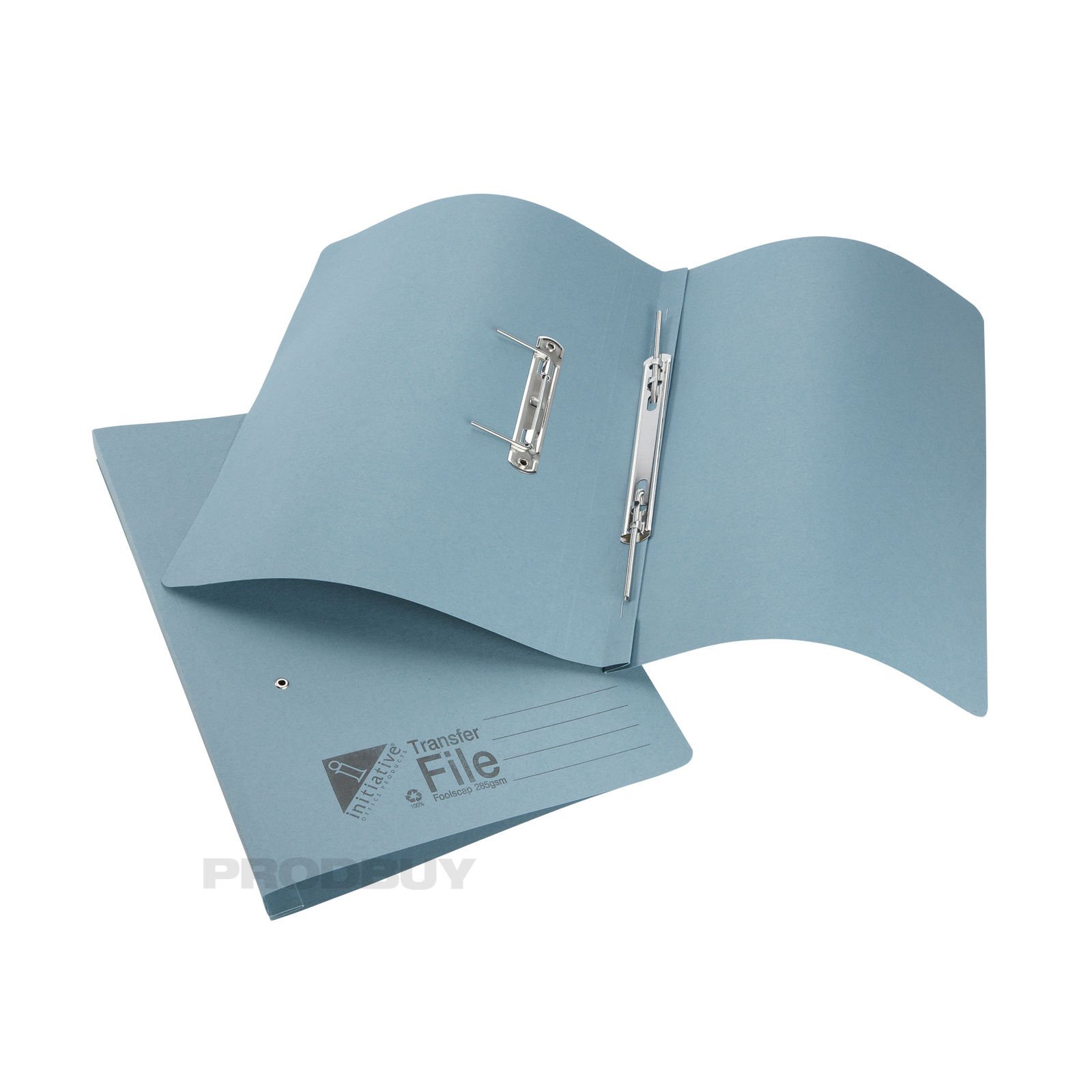 [10 Pack] Blue Foolscap Transfer Spring Files 285gsm 32mm Capacity