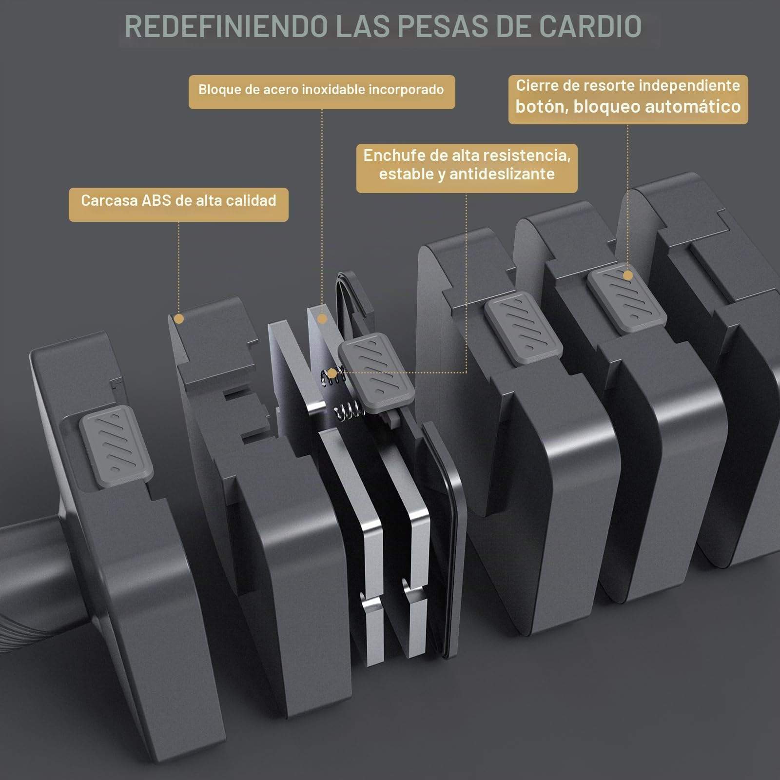 Juego de mancuernas ajustables: Sportneer - Juego de 2 mancuernas ajustables 5 en 1, regulables hasta 4,5 kg, de ajuste rápido, para entrenamiento de fuerza en casa, para hombres y mujeres
