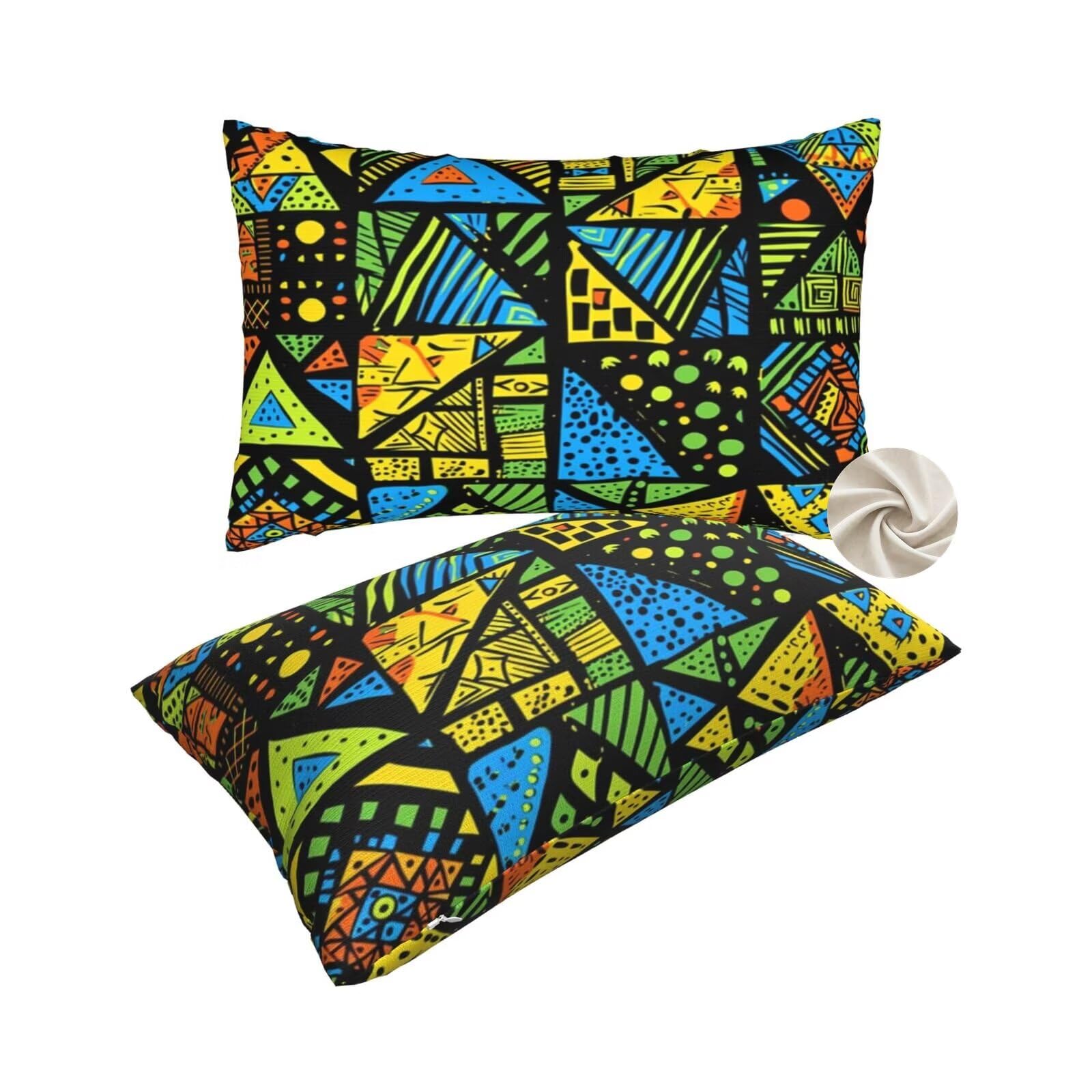 Housses de coussin 50x80 cm lot de 2 en tissu doux pour decoration canape et lit