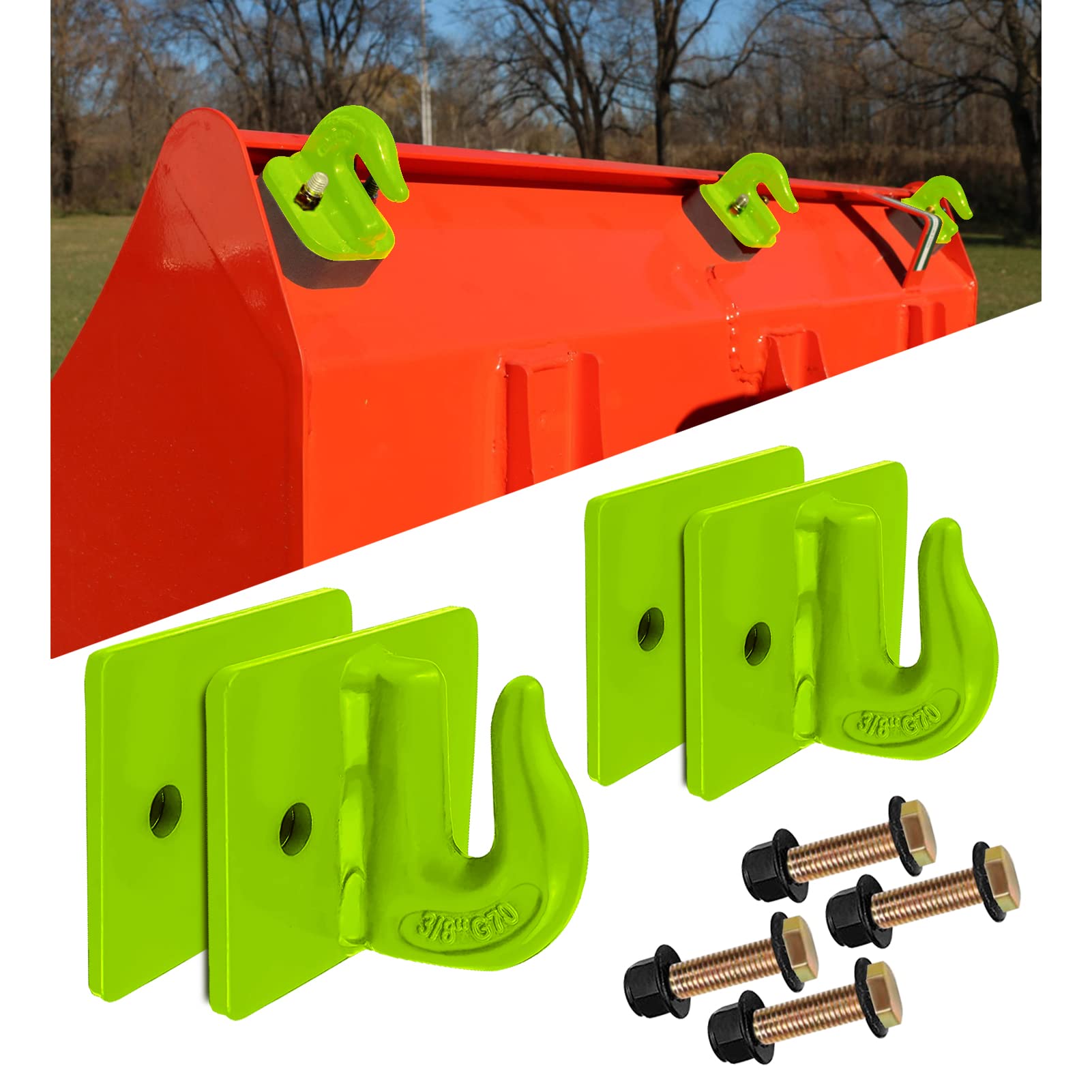 Buy AIWARGOD 3/8" Tractor Bucket Grab Hook (2 Pack), Bolt On Grab Hook