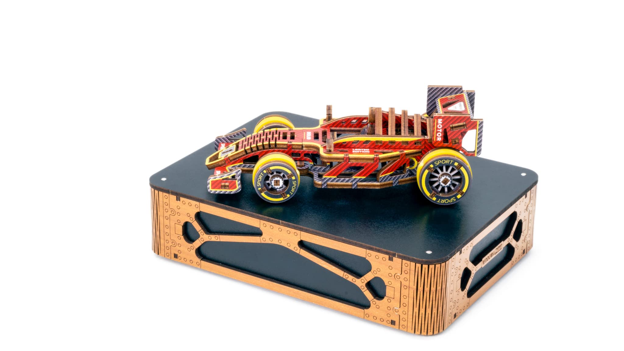 WOODEN.CITY Bolid Limited Edition - 3D-Holz Rennwagen Formel 1, Holzpuzzle Erwachsene, Modellauto Bastelset, Laser Cut 3D Puzzle, Bausatz Erwachsene, Modellbausatz, Holzbausatz