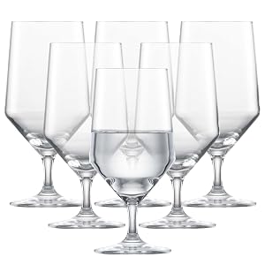 ZWIESEL GLAS Pure Water Glass Set of 6 Drinking Glasses for Water Dishwasher-Safe Machine-Made Tritan Crystal Glasses Made