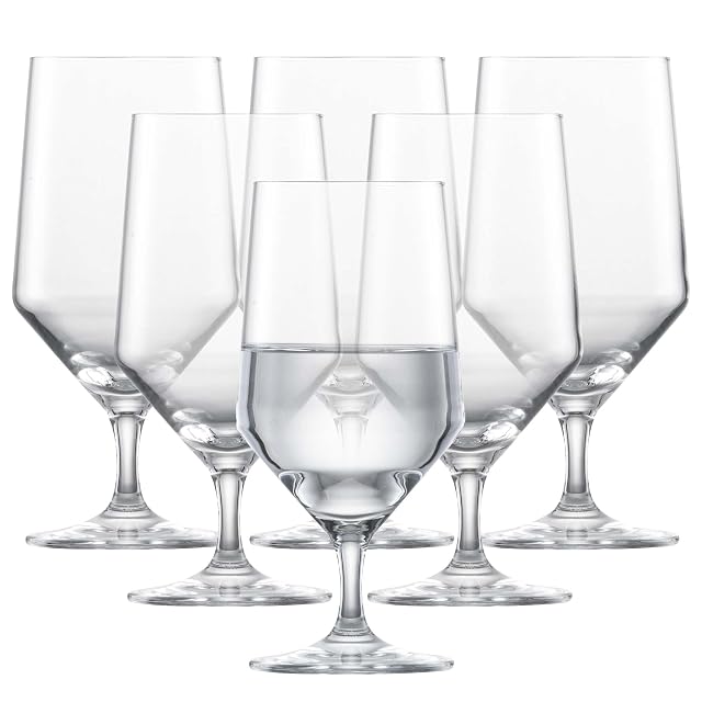 ZWIESEL GLAS Pure Water Glass Set of 6 Drinking Glasses for Water Dishwasher-Safe Machine-Made Tritan Crystal Glasses Made