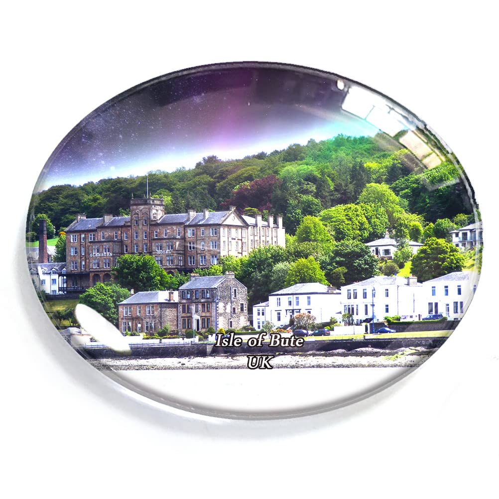 Uk-5176 Isle Of Bute Uk Magnet Fridge Refrigerator Freezer Magnet Sticker Souvenir Decorations Oval Crystal Magnet Kitchen Whiteboard