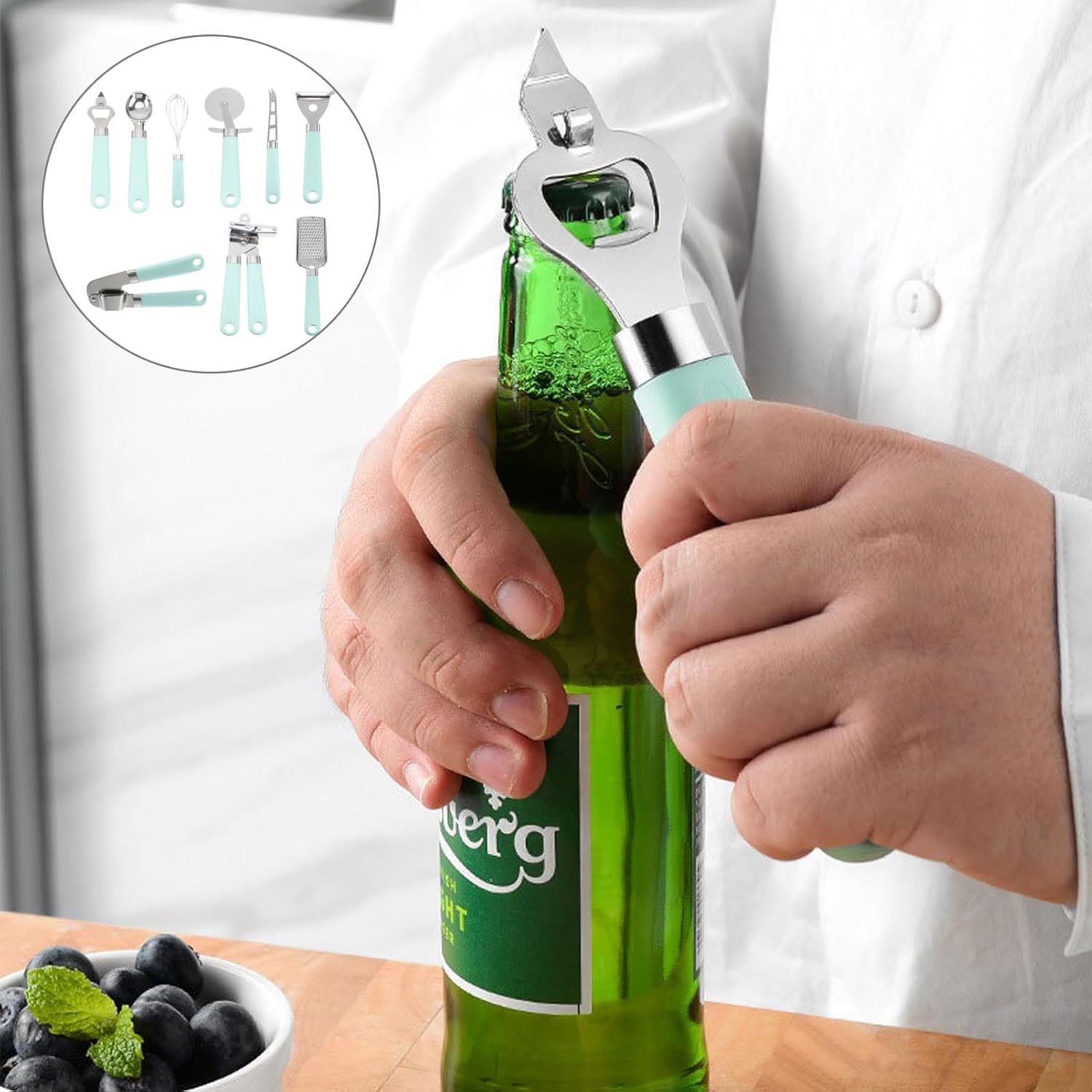 MAGICLULU Plastic Handle Kitchenware Set Non-stick Cooking Utensils for Baking Heat Resistant Tools with Design for Home Chefs and Baking Enthusiasts