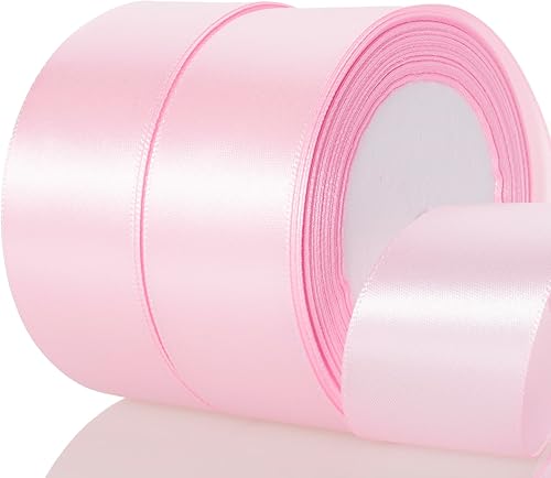 Miniatura 13 de ATRBB Cinta de satén verde menta de 1 1/2 pulgadas, cinta de tela sólida de 50 yardas para envolver regalos, ramos, bodas y decoración del hogar, 25
