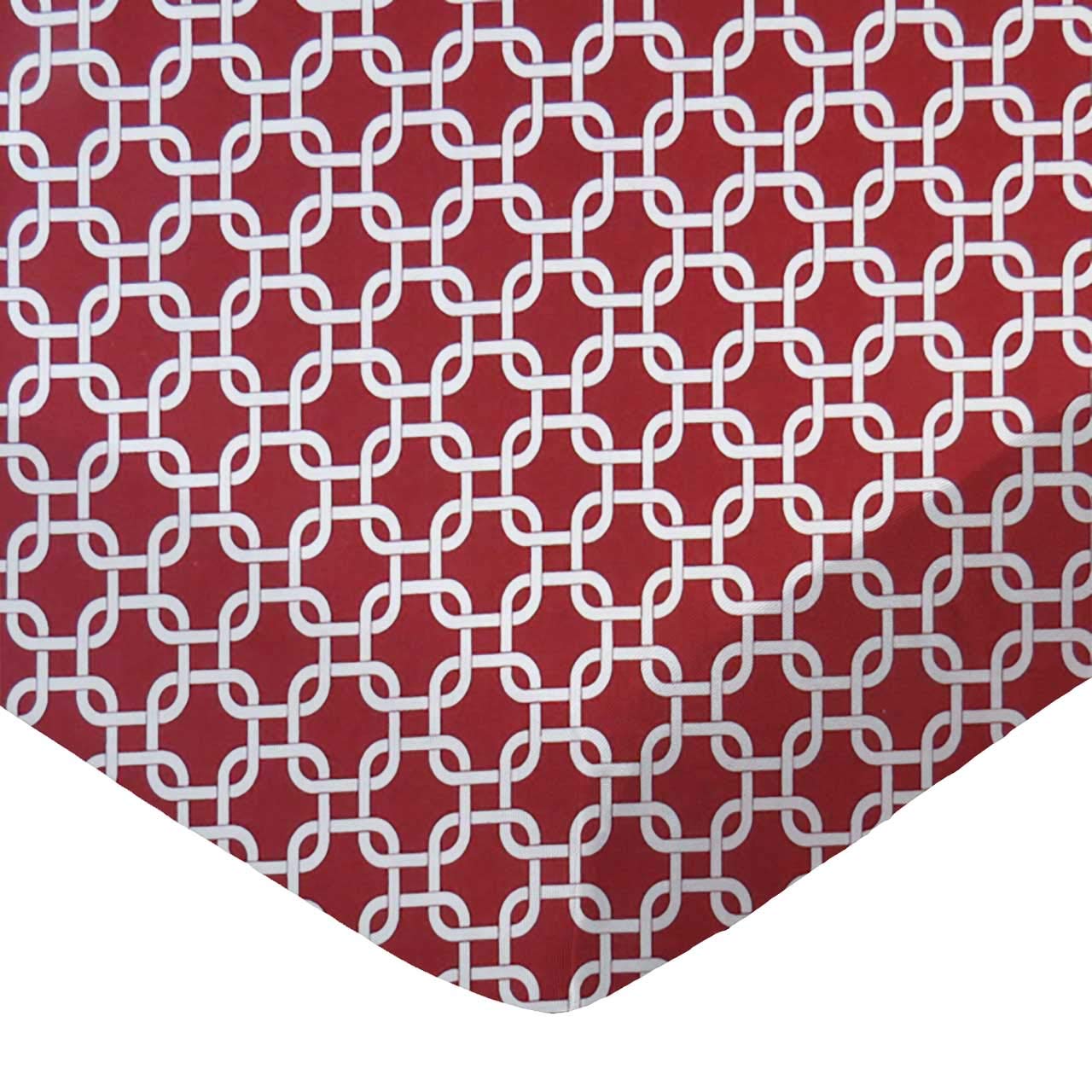 SheetWorld Fitted 100% Cotton Percale Cradle Sheet 18 x 36, Burgundy Links, Made in USA