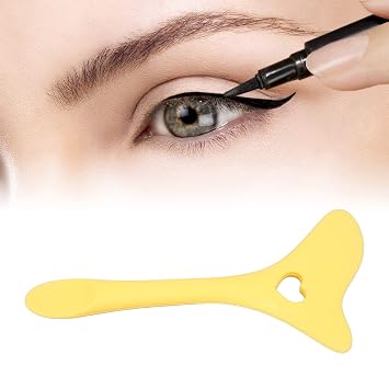 Eyeliner Stencils Wing Tips, Eyebrow Pencil Stencil Reusable Eyeliner Aid Reusable Silicone Eye Makeup Tool with Cream Eyelash Pads Tool Mascara Aid Eye Makeup Applicators for Eye ShadowYellow