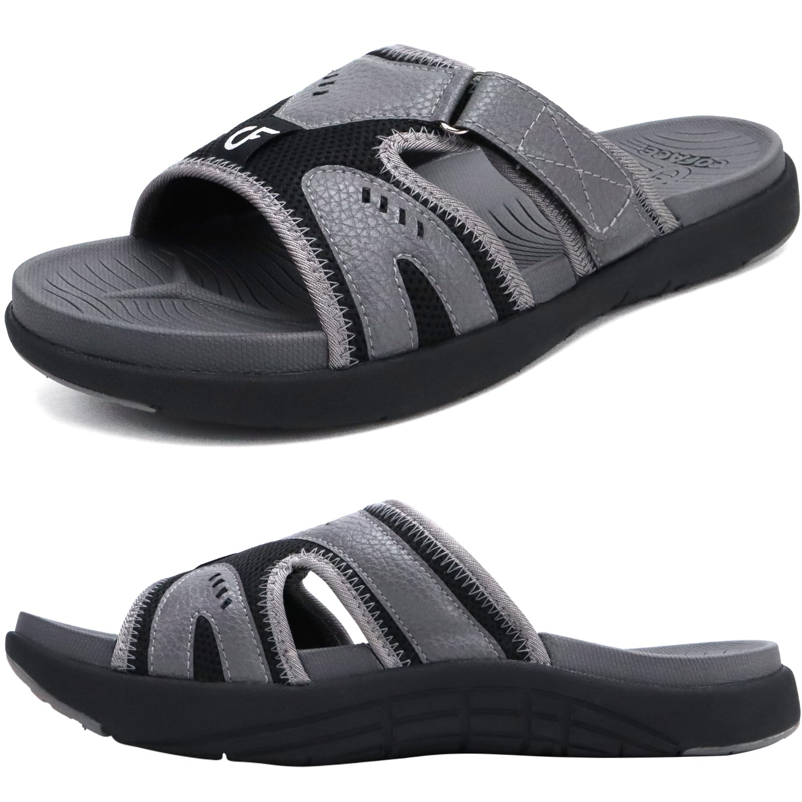 COFACE Mens Sport Recovery Sandals Plantar Fasciitis Soft Cushion Lightweight Orthotic Slides for Men