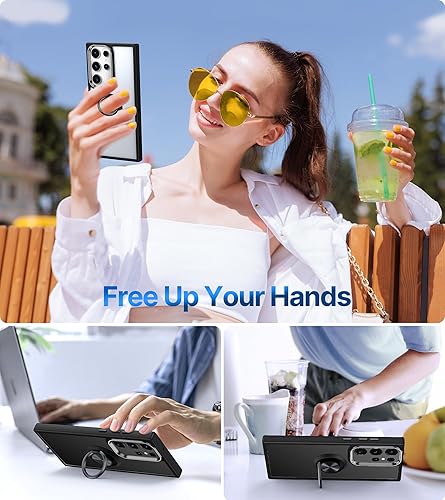 Miniatura 5 de Silverback Funda transparente para Samsung Galaxy S22 Ultra con soporte de anillo, a prueba de golpes, delgada, ligera, funda protectora para Galaxy
