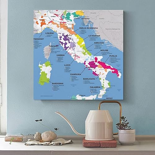 Miniatura 3 de Póster de mapa de vino de Italia mapa de regiones vinícolas italianas carteles artísticos y pósteres de decoración del hogar pósteres de lienzo
