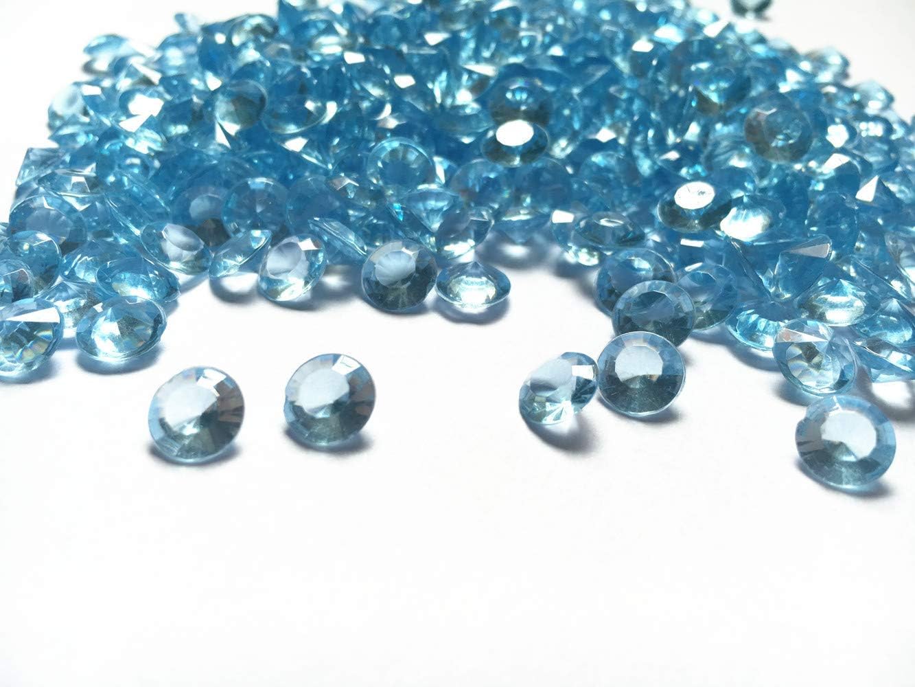 Acrylic Diamonds, 8mm Acrylic Color Faux Round Crystals Treasure Gems, 0.3 inch Tabletop Confetti Crystals for Table Confetti, Table Scatters, Vase Fillers, Party Decoration (1000pcs) (Light Blue)