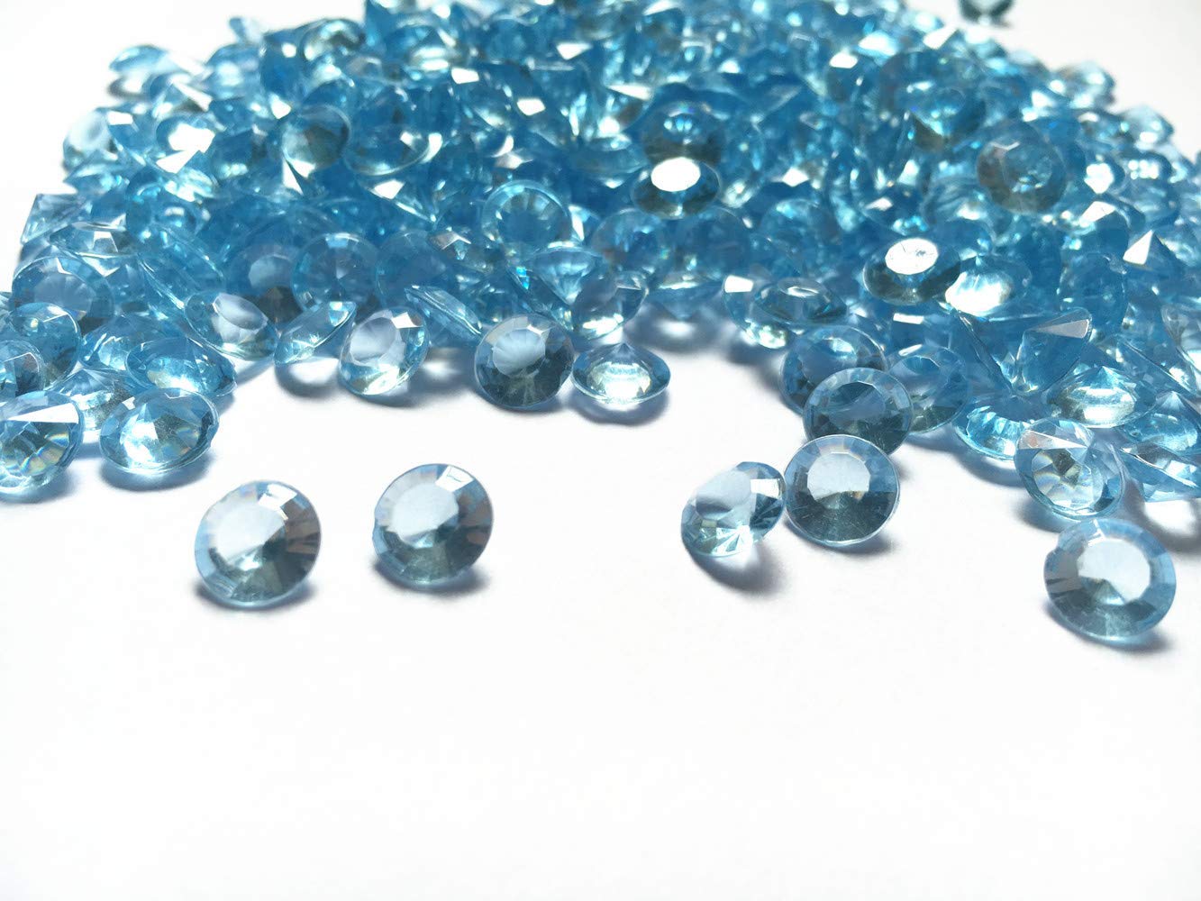Acrylic Diamonds, 8mm Acrylic Color Faux Round Crystals Treasure Gems, 0.3 inch Tabletop Confetti Crystals for Table Confetti, Table Scatters, Vase Fillers, Party Decoration (1000pcs) (Light Blue)