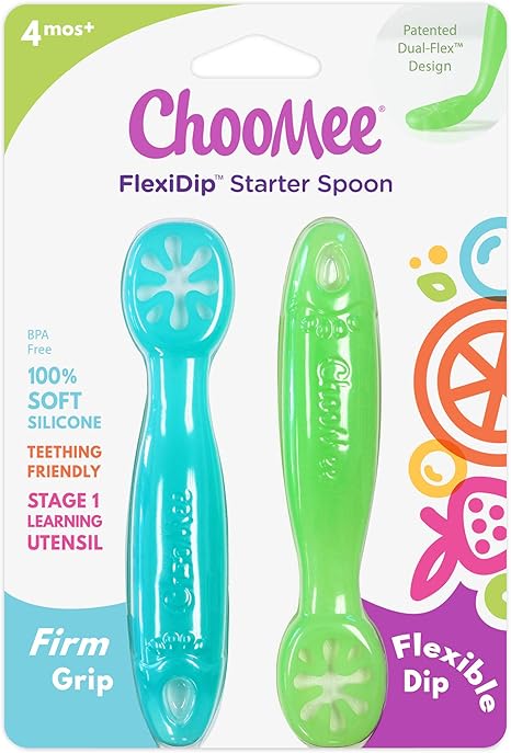 Taufgeschenke Fu00fcr Mu00e4dchen ChooMee FlexiDip Baby Starter Spoon | Platinum Silicone | First Baby Lu00f6ffel Taufgeschenke Fu00fcr Mu00e4dchen ChooMee FlexiDip Baby Starter Spoon | Platinum Silicone | First Baby Lu00f6ffel