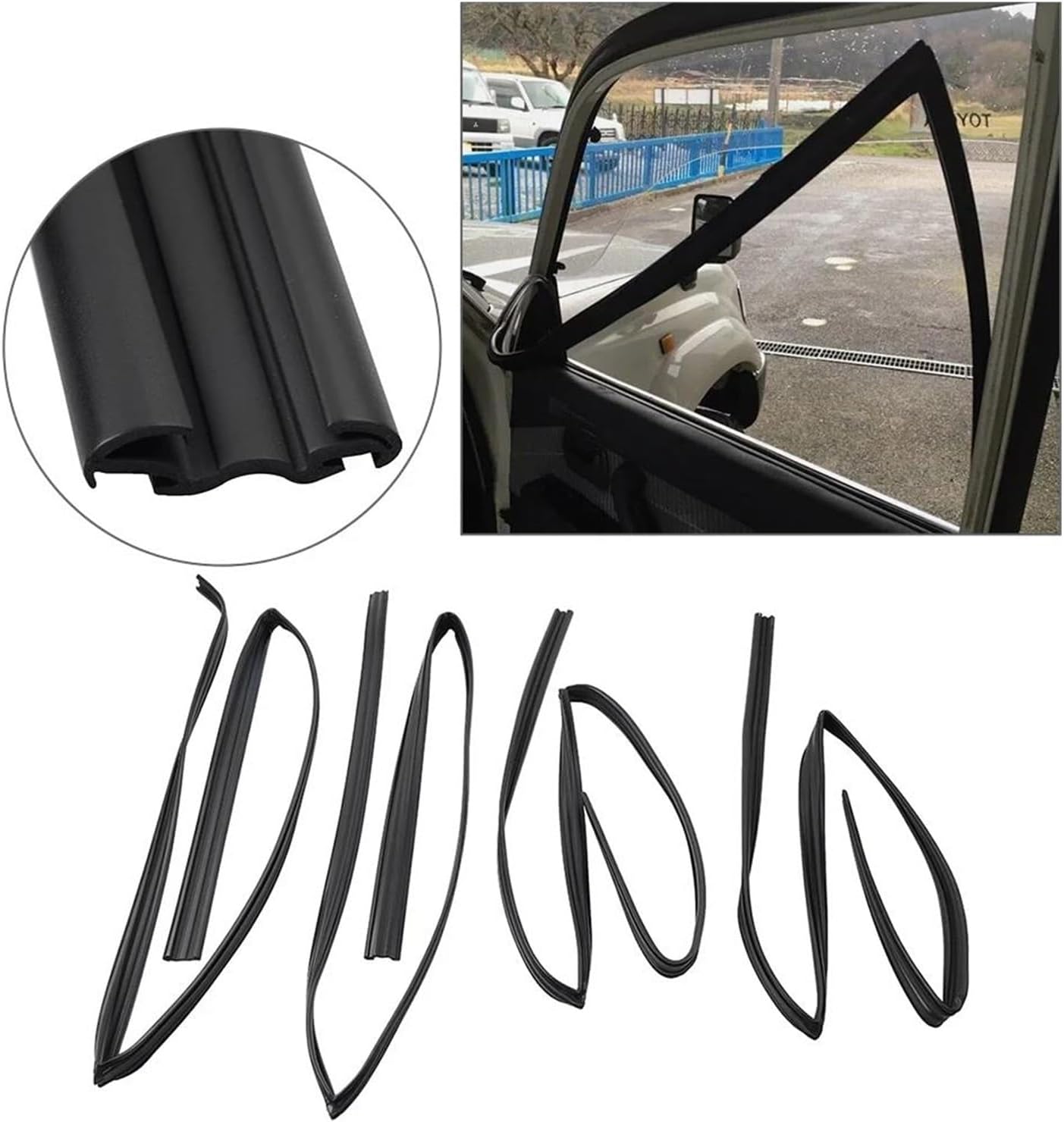 モールディングトリム に適合する レクサス LX450 FZJ80 1996-1997 用 4個入り カーウィンドウ ウェザーストリ