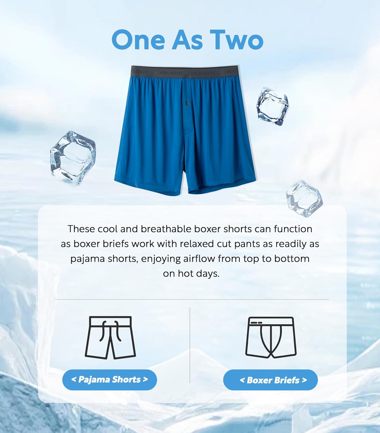 DAVID ARCHY Mens Underwear Bamboo Rayon Boxers for Men Breathable and Cool Men's Boxer Shorts with Button Fly 3 or 5 Pack - Image 4