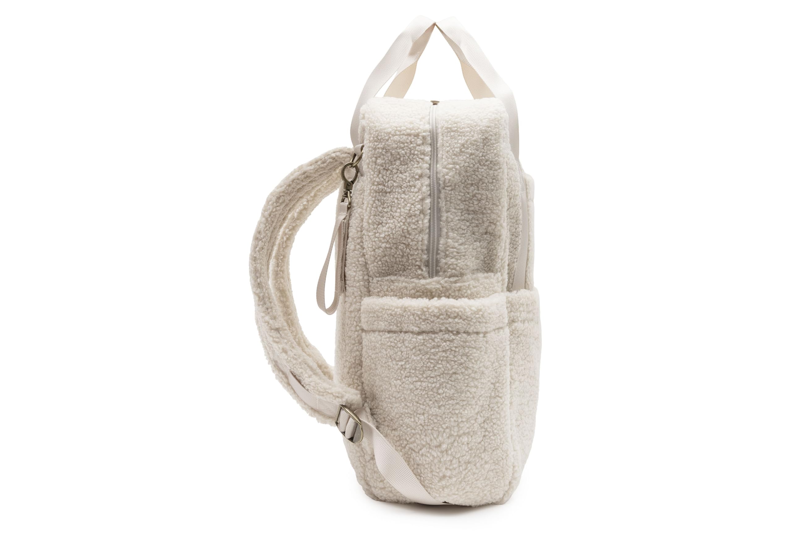 Jollein Wickelrucksack - Teddy Lou - Wickeltasche mit Wickelunterlage - Mit Fächern & Kinderwagenbefestigung - Flaschenhalter - Sand - 40x30x16 cm