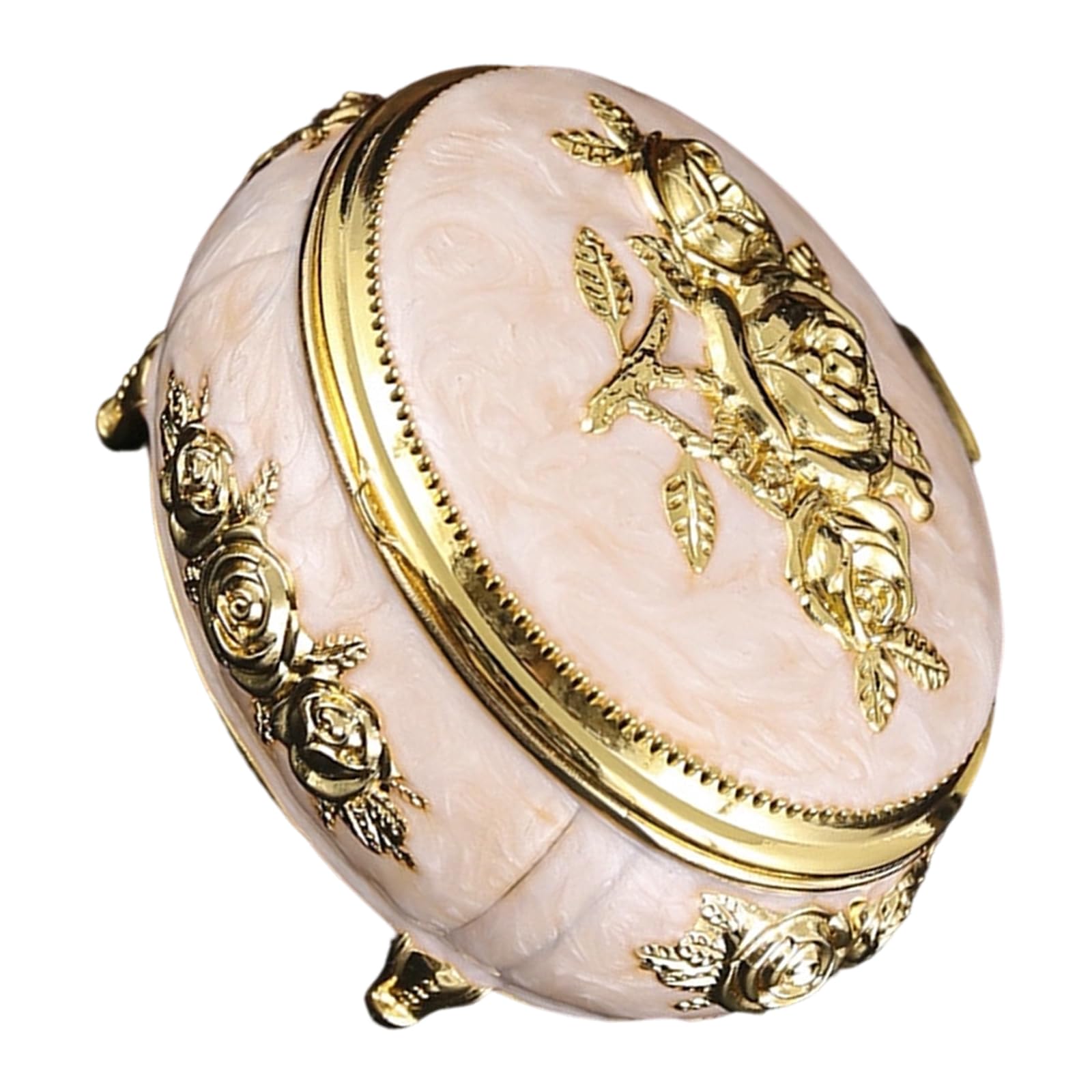 Kalttoy Sturdy Enameled Coated Metal Jewelry Holder with Floral Designs and Rhinestones Detail Floral Pattern Jewelry Planner