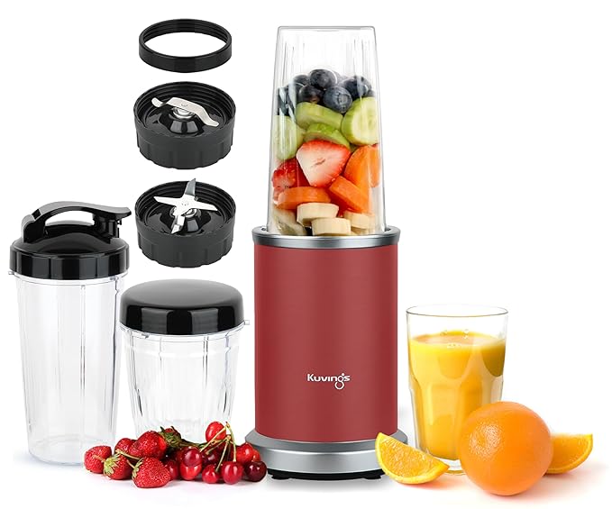 Kuvings New 2025 Nutri Blender PRO 2.0 Ferrari Red, Powerful 1000 W Motor, Upgraded 2 Blade Set for Wet & Dry, 2 Jars, Longest Warranty 7 Yrs, Mixer/Grinder/Smoothie Maker