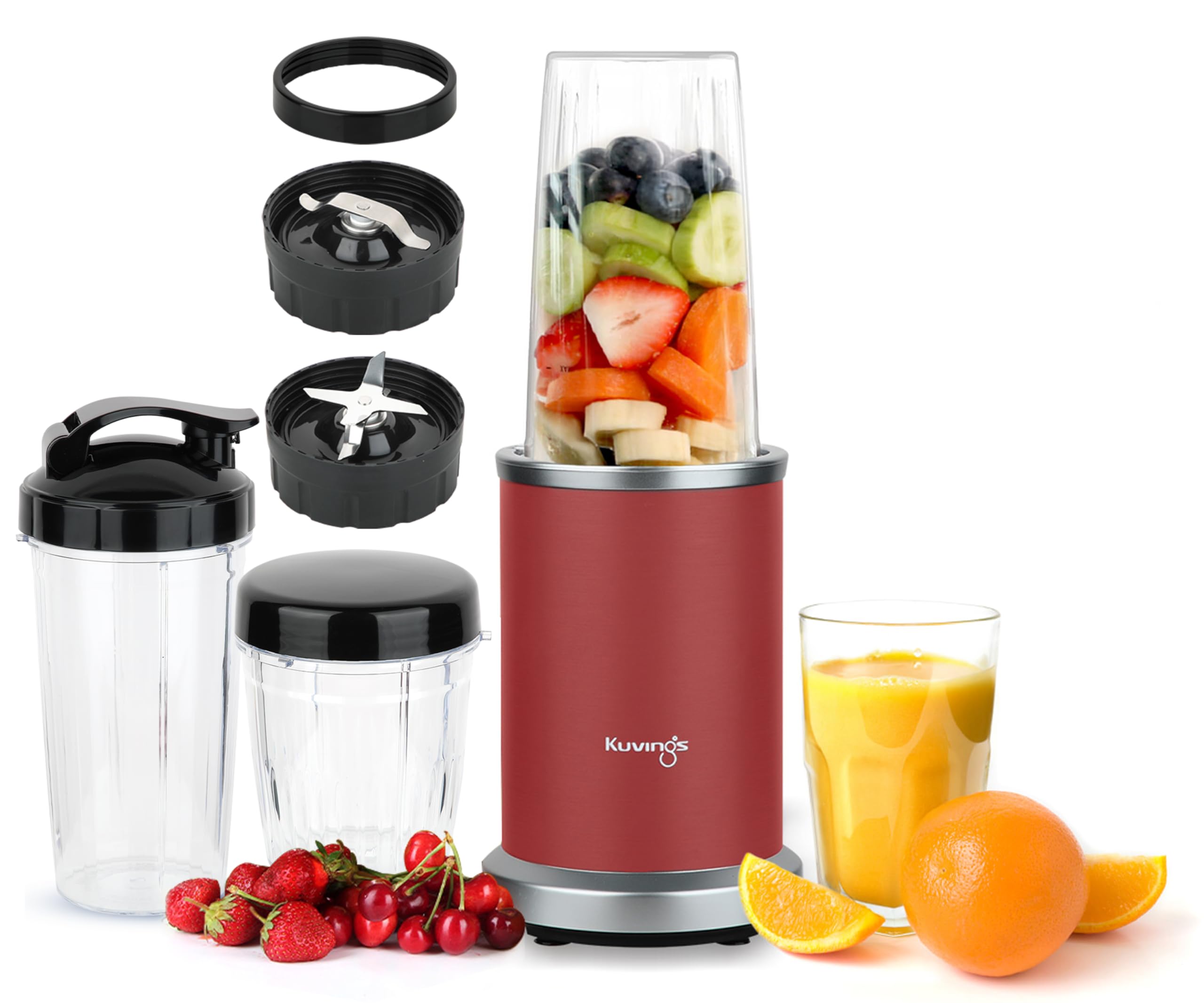 Kuvings New 2025 Nutri Blender PRO 2.0 Ferrari Red, Powerful 1000 W Motor, Upgraded 2 Blade Set for Wet & Dry, 2 Jars, Longest Warranty 7 Yrs, Mixer/Grinder/Smoothie Maker