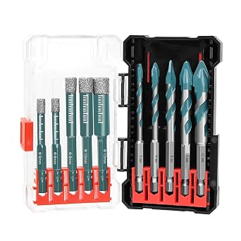 Diamond Drill Bits Set 10Pcs,Drill Bits for Drilling Holes in Procelain,Glass,Ceramic and Tile,3/161/45/16 3/81/2Hex Shank Tile Drill Bit for Precise Drilling