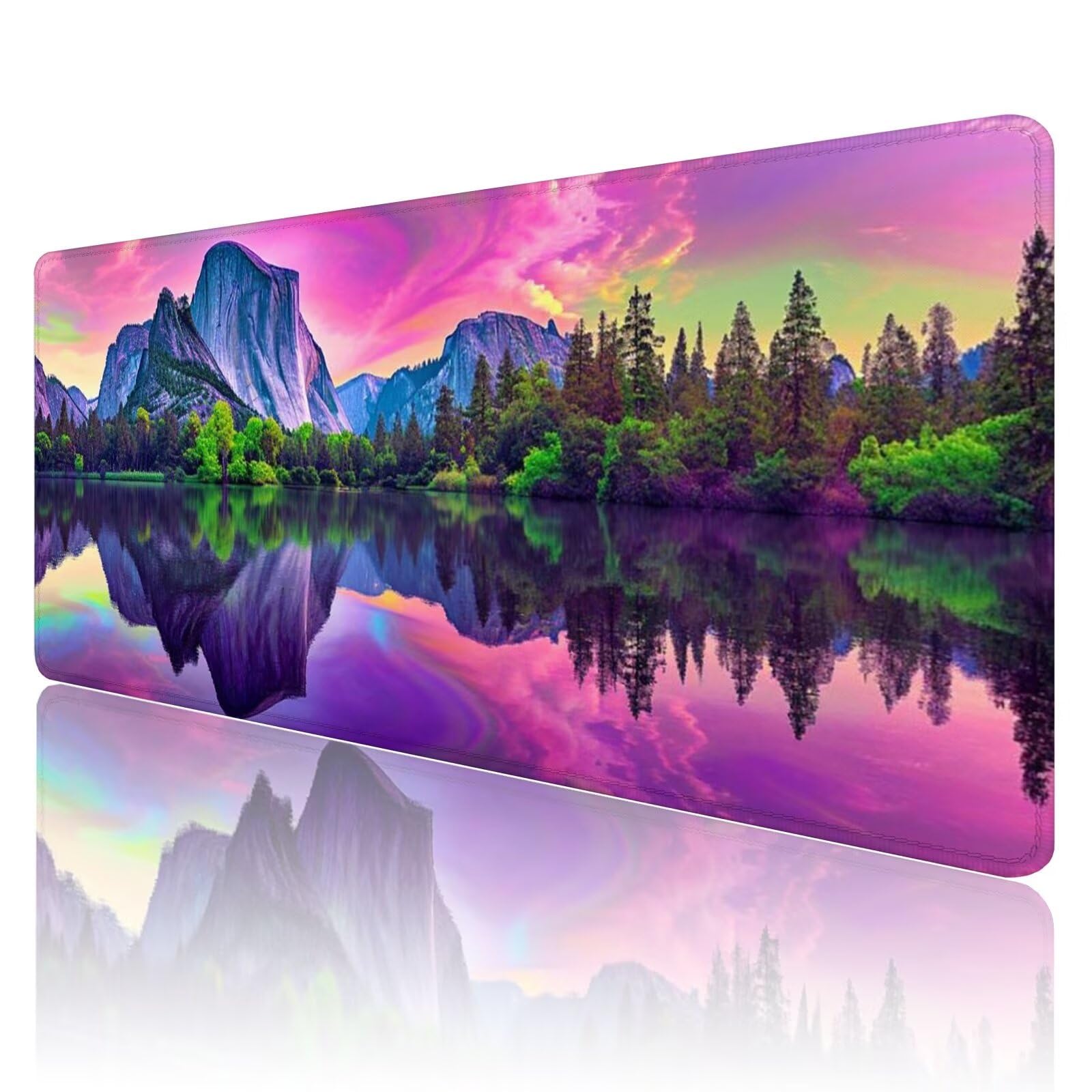 Tapis de Souris de Jeu Violet Tapis de Souris XXl 1600x800x3mm Blanc Tapis Souris Gaming Grand, Avec Bords Surpiqués et Base en Caoutchouc AntidéRapant Surface, AméLiore La PréCision et La Vitesse D85