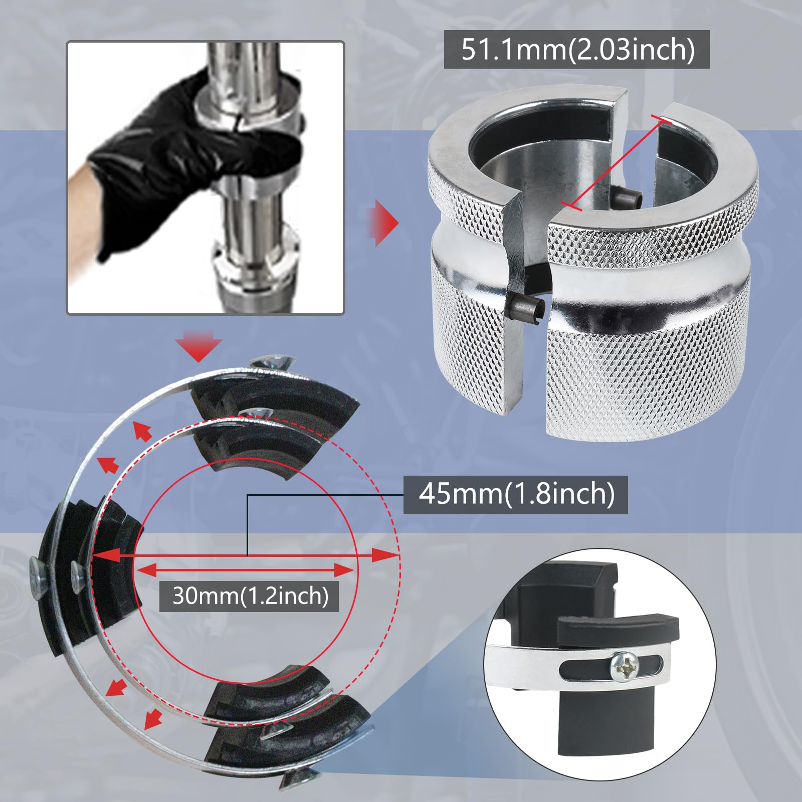 PLAYOCCAR Controlador de sello de horquilla 30MM-45MM, herramienta de instalación ajustable para motocicleta
