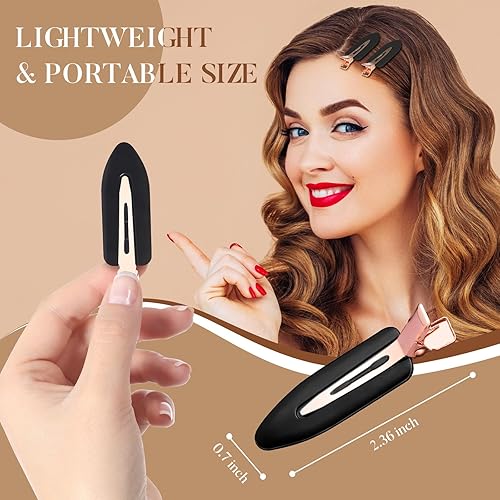 Miniatura 10 de D 6 pinzas para el cabello sin doblar, pinzas para el cabello sin arrugas, pinzas de maquillaje para mujeres y niñas, pinzas planas para peluquería