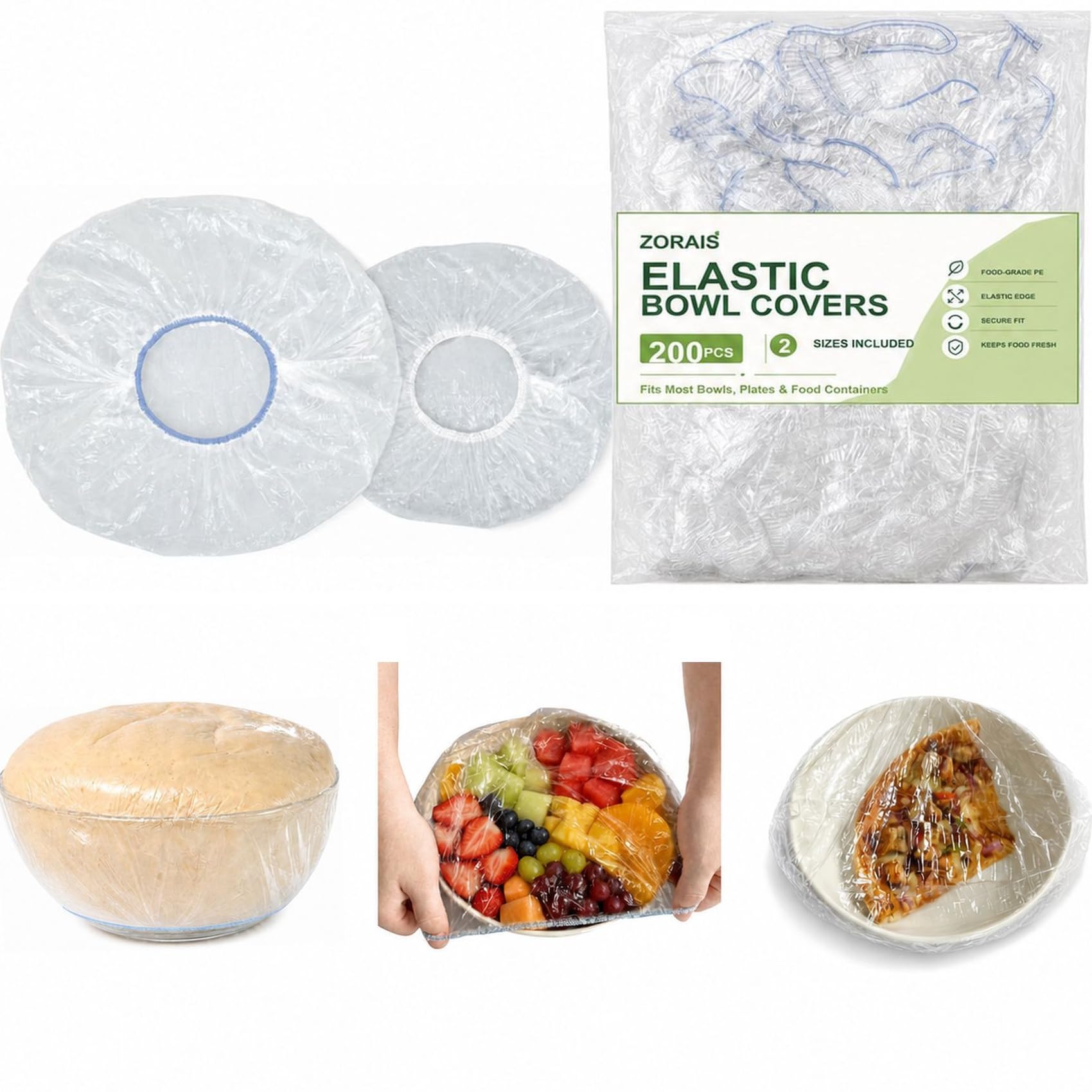 200PCS Plastic Bowl Covers for Bread Proofing