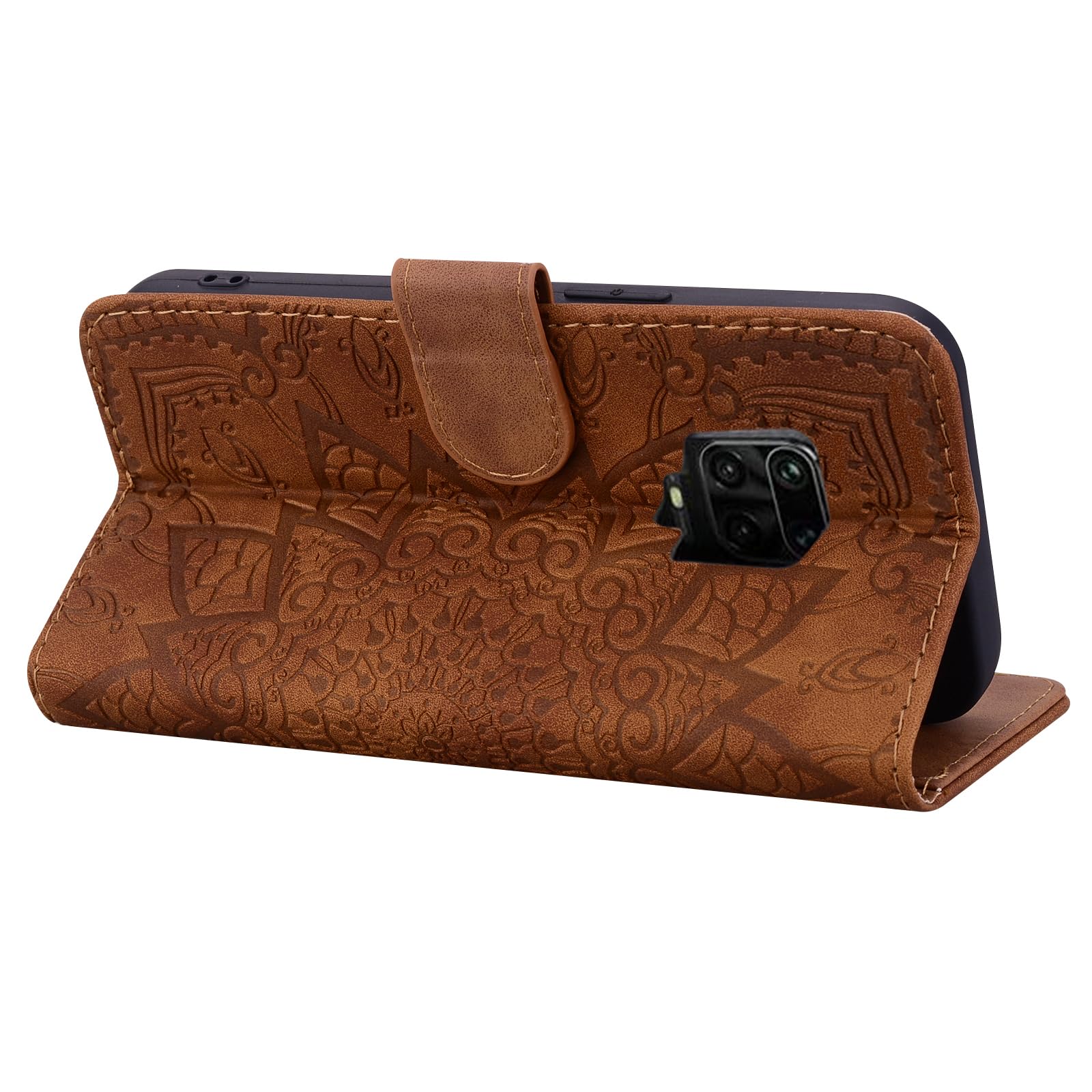 Rosbtib Mobile Case for Xiaomi Redmi Note 9S/ Note 9 Pro Premium PU Leather Case with Magnetic Closure Stand Function Flip Cover Mandala Embossing Xiaomi Redmi Note 9S/ Note 9 Pro - Image 4