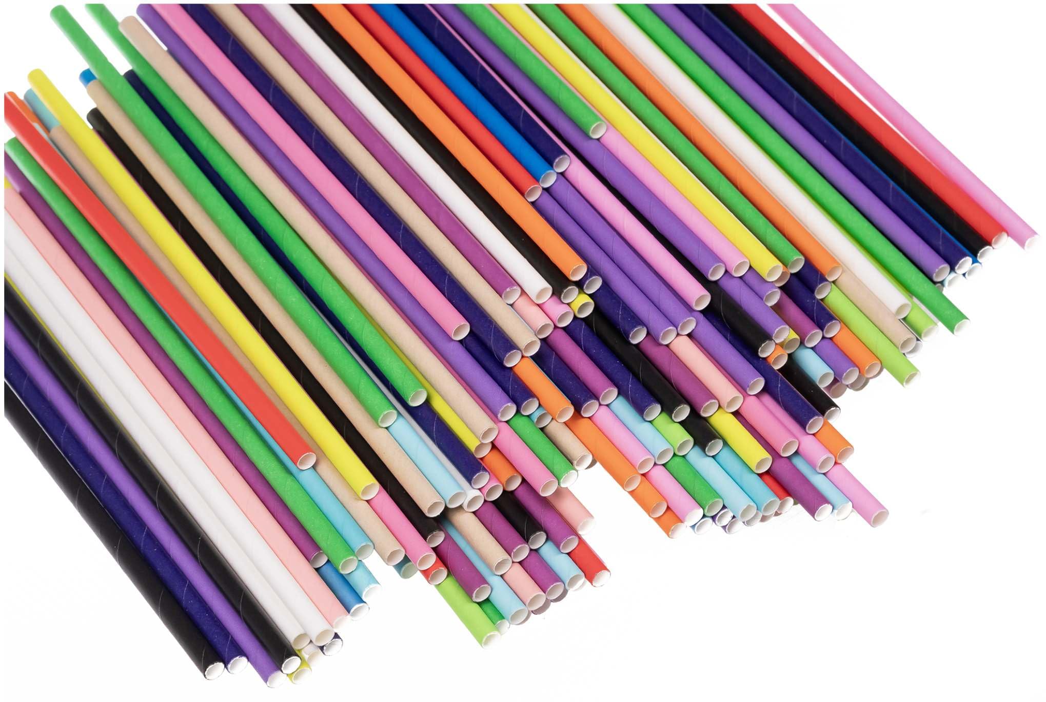 Xyedyaup 200 Colorful Straws Paper 100% Biodegradable Nature Drinking Tubes 19.7CM×0.6CM Craft Coloured Straws