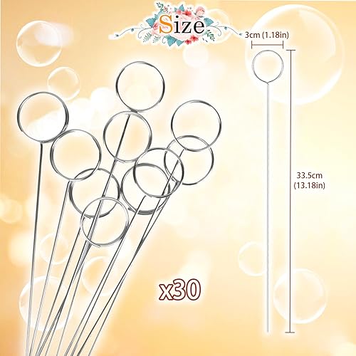 Miniatura 2 de 30 púas florales de alambre de metal de 13 pulgadas, soporte de tarjeta de metal para nombre, clips de número, soporte de imagen, soporte redondo