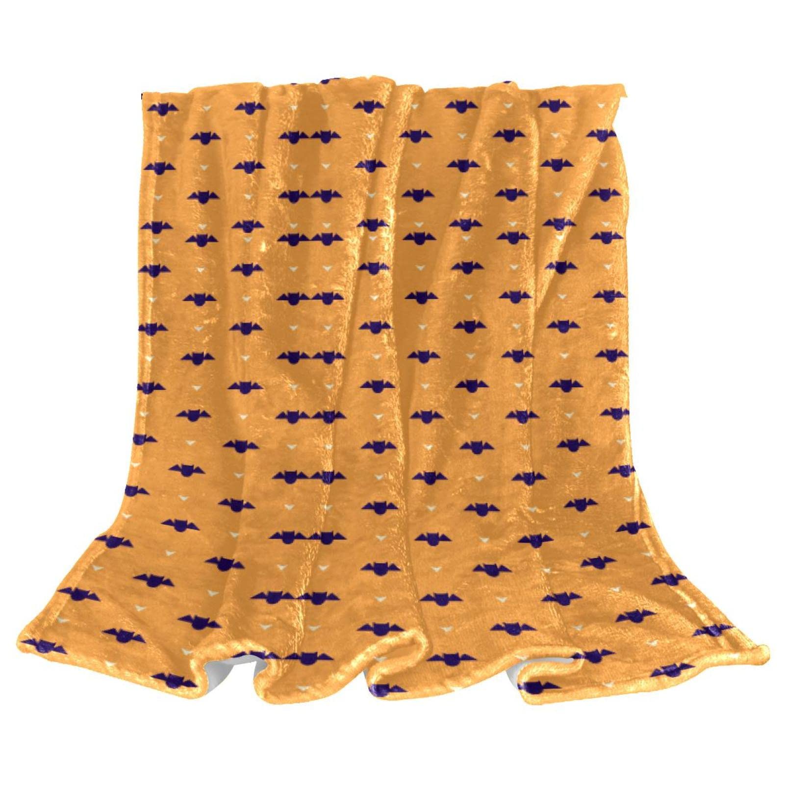 Jeté de lit polaire Halloween plaid orange pour canapé et couverture douce de lit