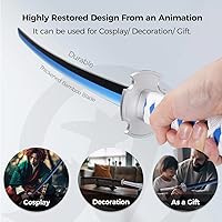Vista 17 de Cold Blade Demon Katana - Réplica de anime de 41 pulgadas con cinturón y soporte, espada duradera perfecta para cosplay, espada Nichirin con diseño
