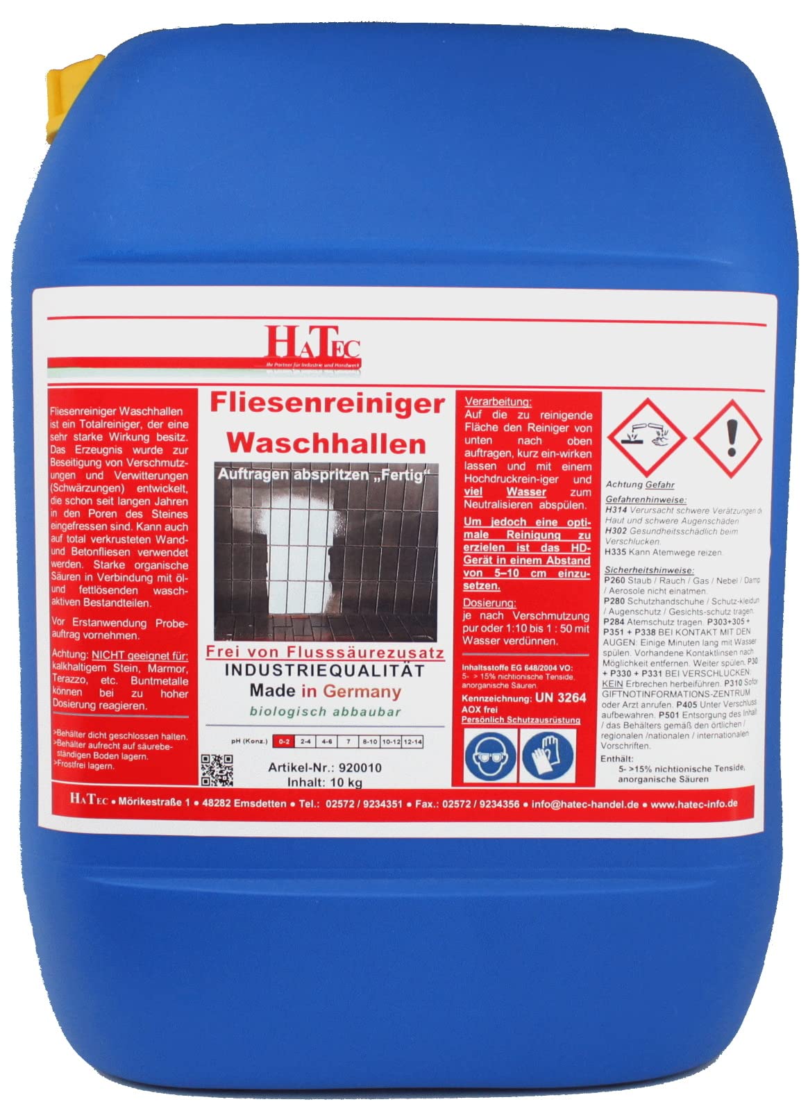 detergente per piastrelle, 10 kg/tanica, un detergente totale per superfici molto sporche