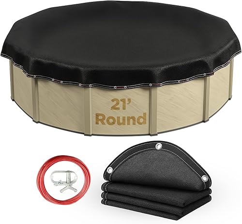 Vista 71 de Buffalo Blizzard - Cubiertas de invierno Micro Mesh Black para piscinas redondas, ovaladas y rectangulares Permite el paso de la lluvia o la nieve