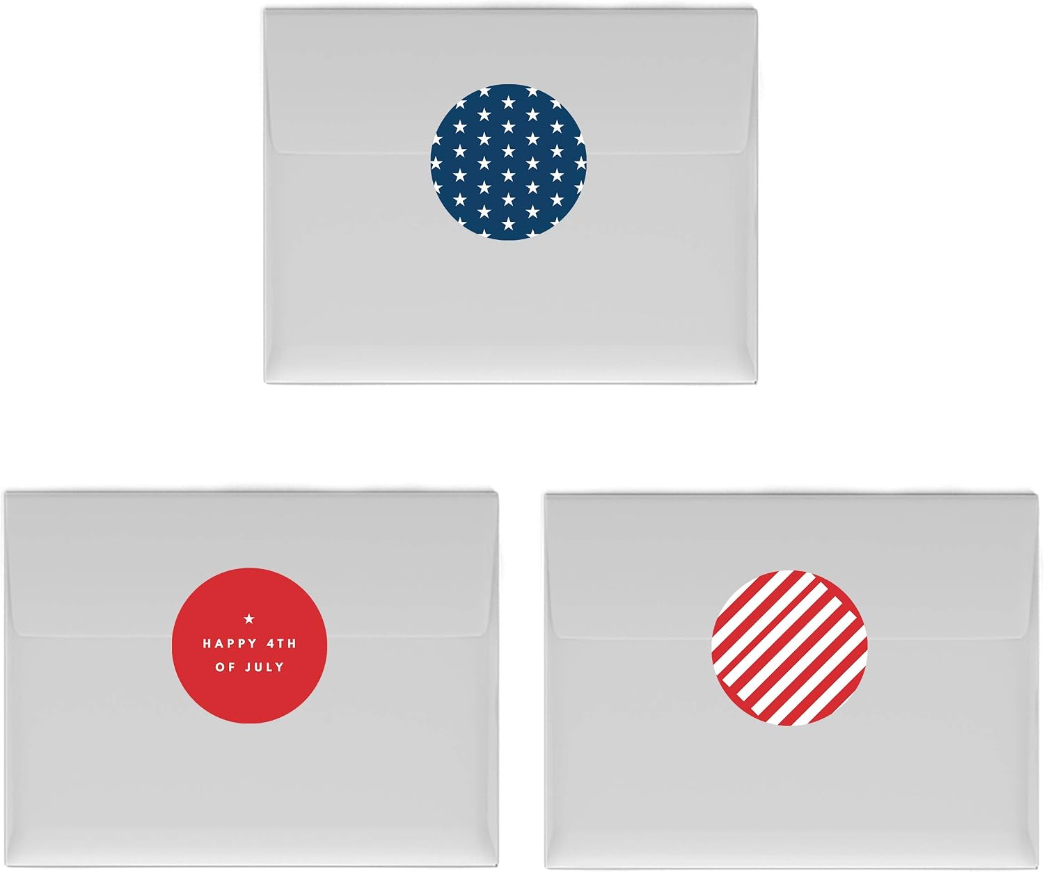 Andaz Press Chocolate Drop Labels - 216-Pack 4th of July Stars and Stripes, Fits Kisses, Envelope Seals