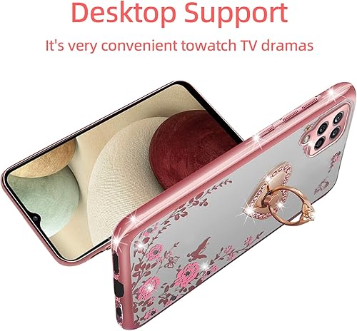 Miniatura 5 de KuDiNi Funda para Samsung Galaxy A12, A12 Samsung Phone Case para mujer con purpurina de cristal suave TPU transparente de lujo Bling Funda