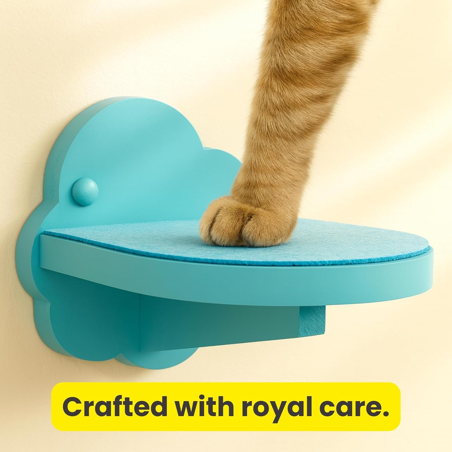 Cat Wall Shelves & Furniture – Sturdy Wall Mounted Cat Furniture, Floating Cat Shelves, Cat Wall Steps & Perches for Indoor Cats (Cloud Blue)